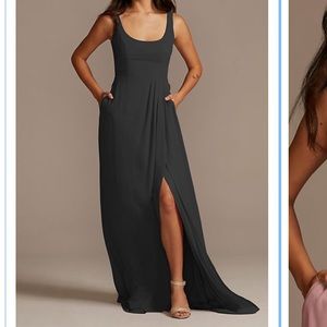 David’s bridal chiffon tank scoop neck bridesmaid dress